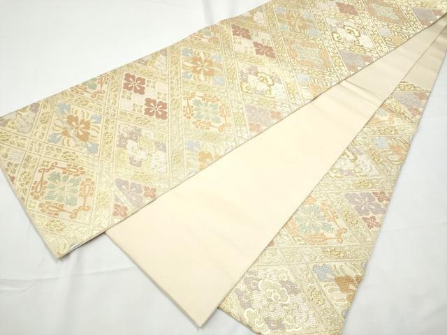 平和屋着物●西陣 川島織物 六通柄 本袋帯 花菱文 金糸 正絹 逸品 CABF5245hy