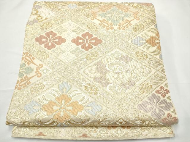 平和屋着物●西陣 川島織物 六通柄 本袋帯 花菱文 金糸 正絹 逸品 CABF5245hy