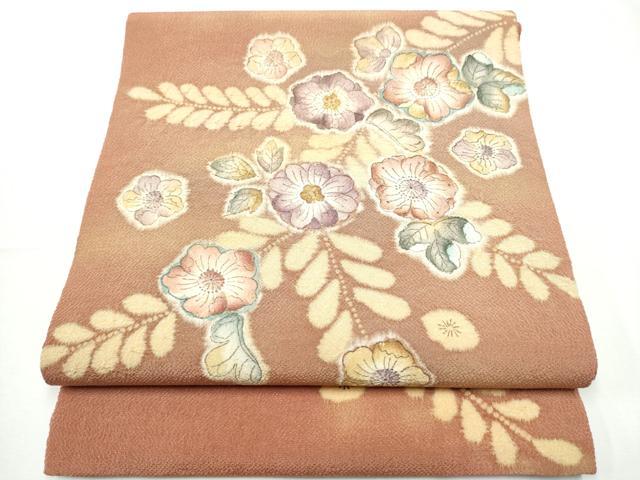 平和屋着物●九寸開き名古屋帯 絞り 辻が花 鬼しぼ縮緬 正絹 逸品 CABF5276hy