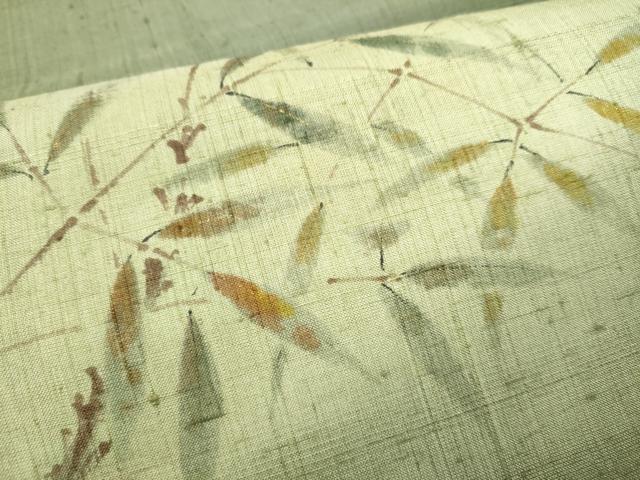 平和屋着物●太鼓柄袋帯 作家物 手描き 生紬 南天文 正絹 逸品 CABF5342hy