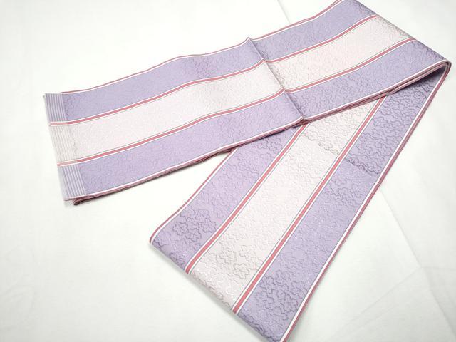 平和屋着物●本場筑前博多織 半幅帯 舞桜間道 正絹 逸品 CABF5357hy
