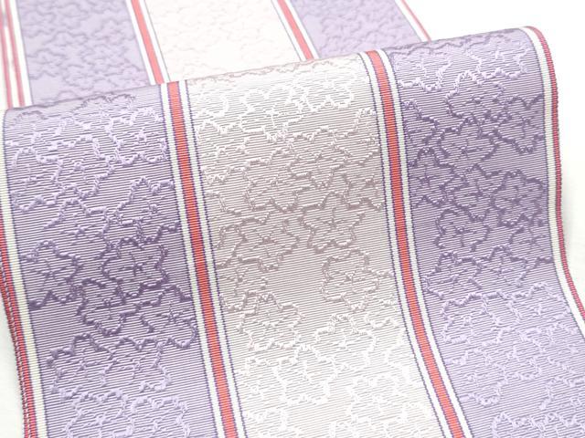 平和屋着物●本場筑前博多織 半幅帯 舞桜間道 正絹 逸品 CABF5357hy