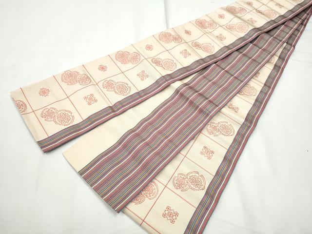 平和屋着物●本場筑前博多織　両面　半幅帯　舞花間道　正絹　逸品　CABF5360hy 平和屋着物○本場筑前博多織 両面 半幅帯 舞花間道 正絹 逸品 CABF5360hy