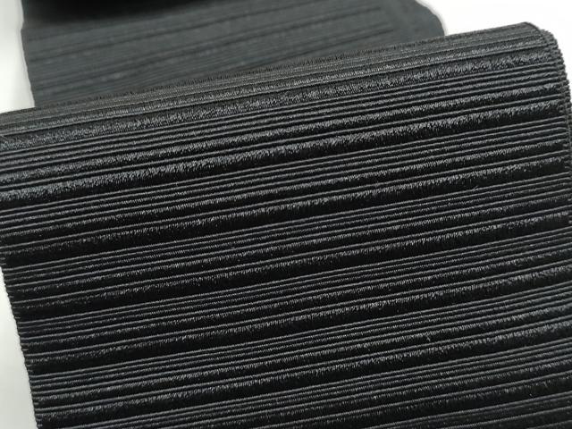 平和屋着物●男性 角帯 横段文 色無地 黒色 CABF5369hy