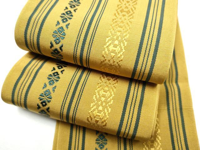 平和屋着物●男性 本場筑前博多織 角帯 献上 証紙付き 正絹 逸品 CABF5375hy