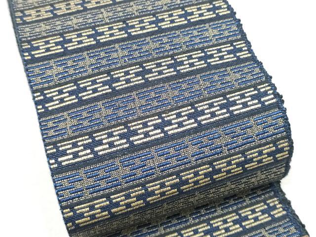 平和屋着物●男性 両面 角帯 横段文 正絹 逸品 CABF5527hy