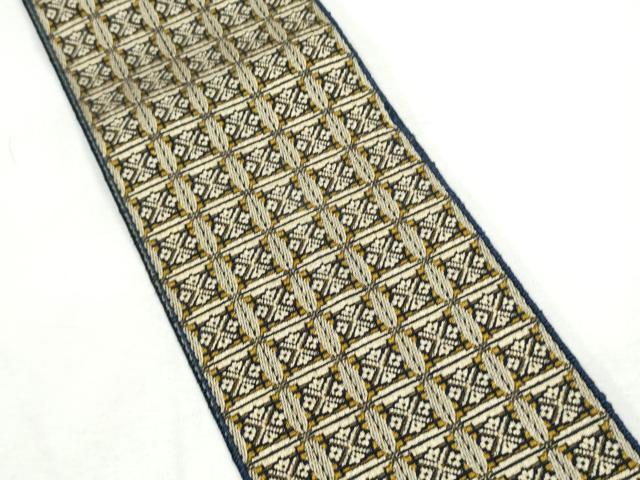 平和屋着物●男性 両面 角帯 格子花文 CABF5541hy