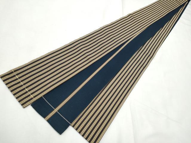 平和屋着物●男性 本場筑前博多織 角帯 間道 正絹 逸品 CABF5551hy