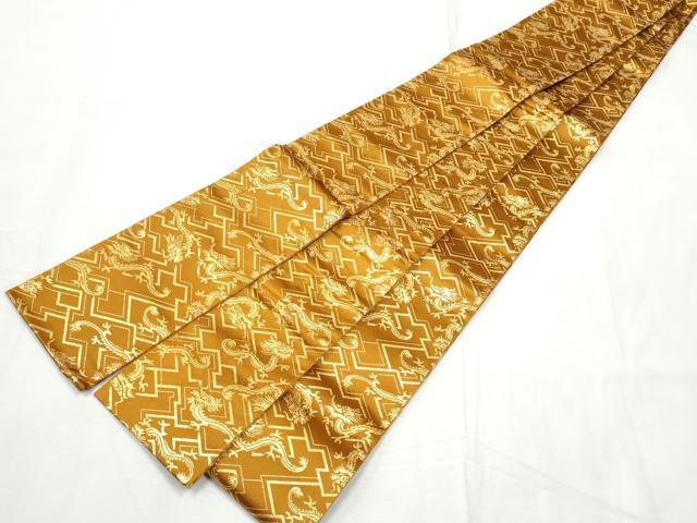 平和屋着物●男性 角帯 龍 金糸 正絹 逸品 CABF5589hy