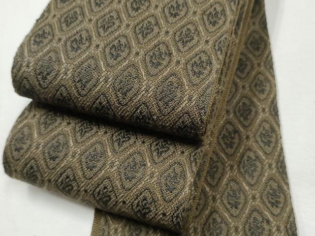 平和屋着物●男性 本場筑前博多織 角帯 菱文 正絹 逸品 CABF5600hy