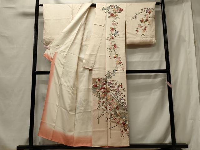 平和屋着物■訪問着 渡橋花文 金彩 正絹 逸品 CABF5701oy