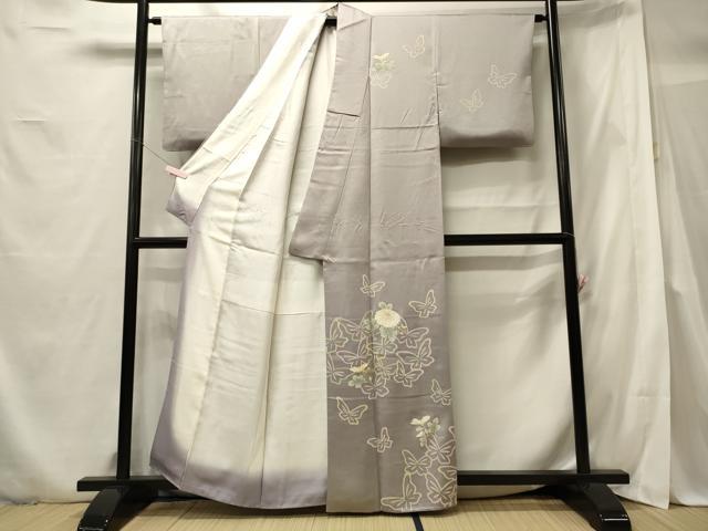 平和屋着物■訪問着 刺繍 舞蝶花文 金彩 反端付き 正絹 逸品 CABF5705oy