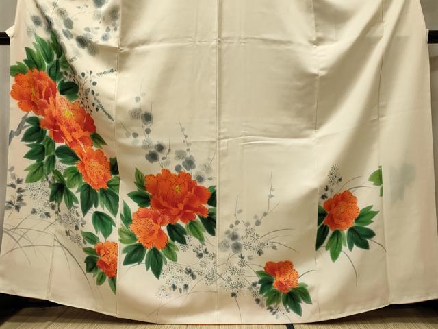 平和屋着物■訪問着 手描き 草花文 暈し染め 正絹 逸品 CABF5711oy