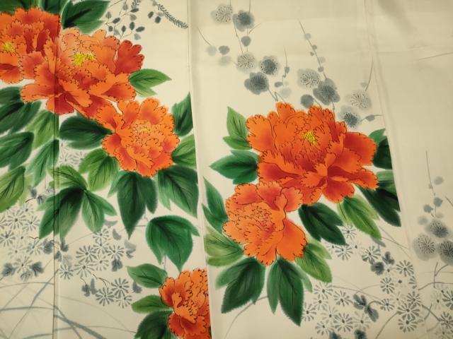 平和屋着物■訪問着 手描き 草花文 暈し染め 正絹 逸品 CABF5711oy