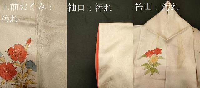 平和屋着物■上質な小紋 手描き 鴛鴦草花文 暈し染め ロング丈 正絹 逸品 CABF5720oy
