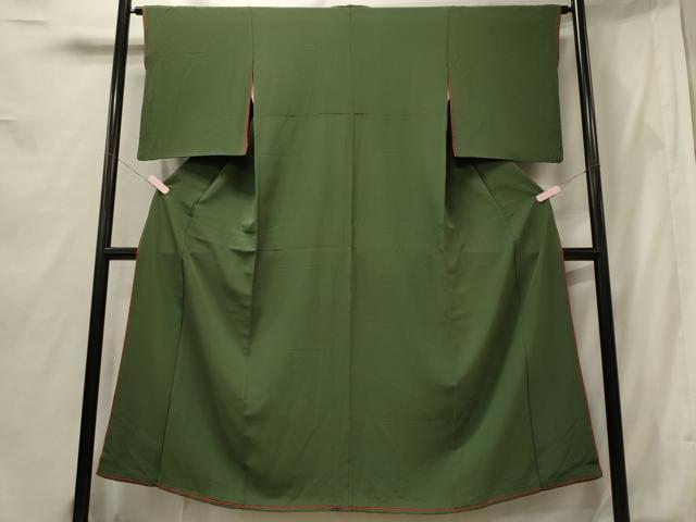 平和屋着物■上質な色無地 老竹色 やまと誂製 正絹 逸品 CABF5726oy