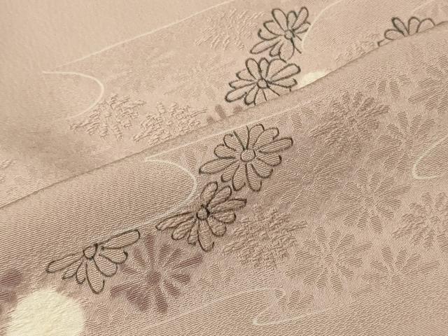 平和屋着物■上質な小紋 地紋起こし エ霞菱花文 正絹 逸品 CABF5731oy