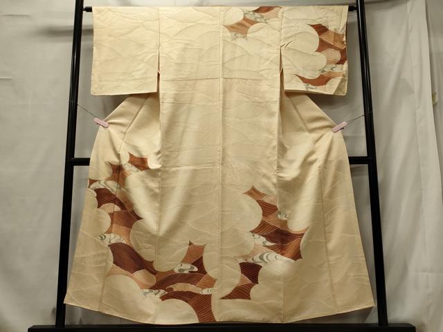 平和屋着物■訪問着 立波文 金彩 正絹 逸品 CABF5751oy