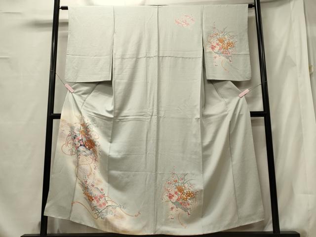 平和屋着物■訪問着 短冊草花文 暈し染め 金彩 正絹 逸品 CABF5755oy