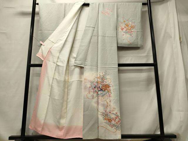 平和屋着物■訪問着 短冊草花文 暈し染め 金彩 正絹 逸品 CABF5755oy