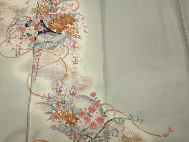 平和屋着物■訪問着 短冊草花文 暈し染め 金彩 正絹 逸品 CABF5755oy