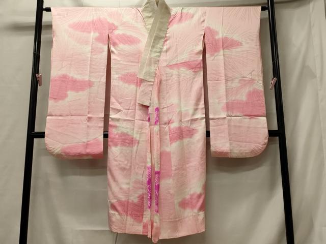 平和屋着物■振袖用長襦袢 袷 松葉地紋 暈し染め 正絹 逸品 CABF5759oy