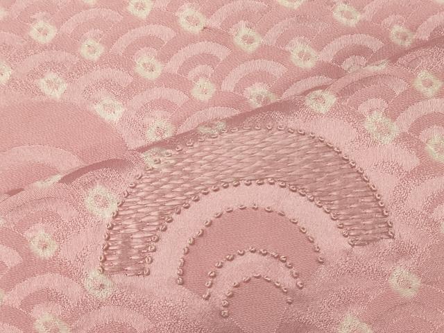 平和屋着物■中国三大刺繍 相良刺繍 色留訪問着 絞り 青海波文 正絹 逸品 CABF5775oy