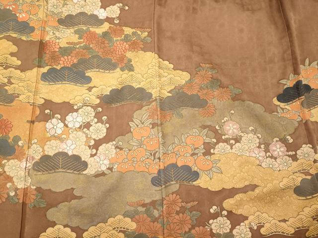 平和屋着物■豪華色留袖 駒刺繍 吉祥花文 金彩 正絹 逸品 CABF5830oy