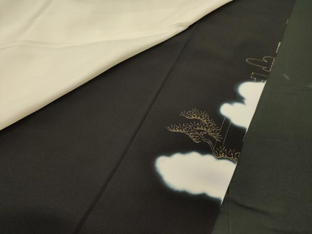 平和屋着物■豪華黒留袖 作家物 駒刺繍 雲取り花松文 暈し染め 金彩 正絹 逸品 CABF5836oy