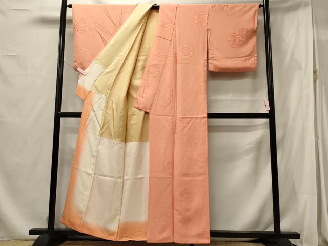 平和屋着物■上質な小紋 曙色 正絹 逸品 CABF5842oy