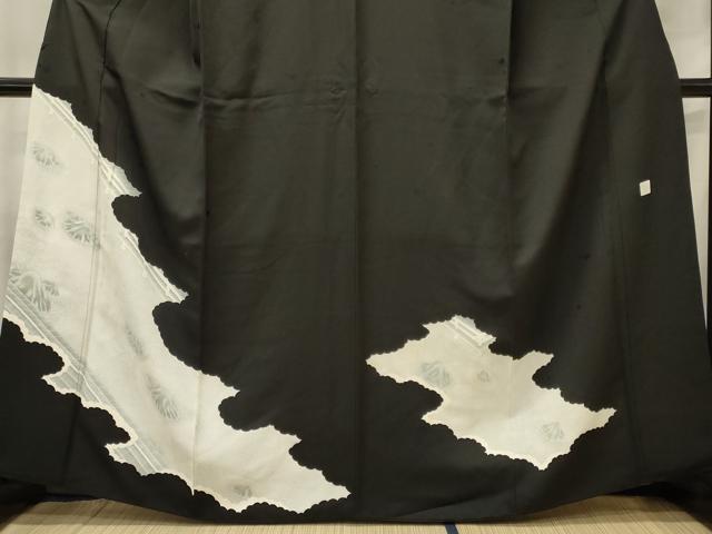 平和屋着物■訪問着 作家物 刺繍 石庭 黒地 正絹 逸品 CABF5850oy