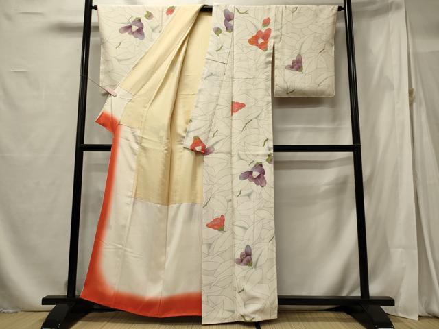 平和屋着物■上質な小紋 枝花文 金銀彩 松坂屋 正絹 逸品 未使用 CABF5859oy