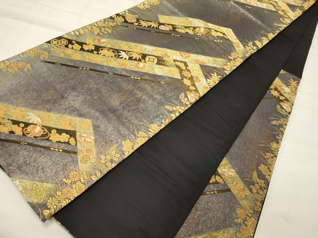 平和屋着物◎六通柄袋帯 宝尽くし 金糸 正絹 逸品 CABF5912oy