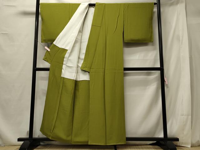 平和屋着物■上質な色無地 青朽葉色 正絹 逸品 未使用 CABF5969oy