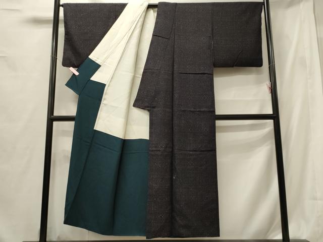 平和屋着物■結城縮 正倉院花文 正絹 逸品 CABF5995oy
