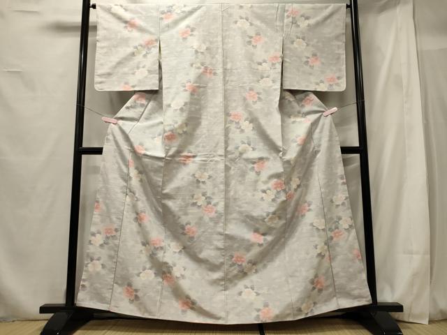 平和屋着物■上質な紬 草花文 正絹 逸品 未使用 CABF5996oy