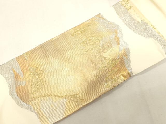 平和屋着物◎九寸名古屋帯 遠山文 金銀糸 正絹 逸品 未使用 CABF6013dy