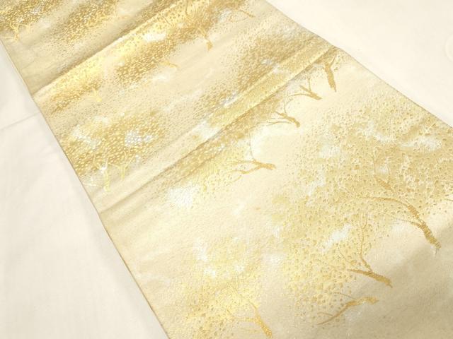 平和屋着物◎六通柄袋帯 樹林文 金銀糸 正絹 逸品 CABF6046dy