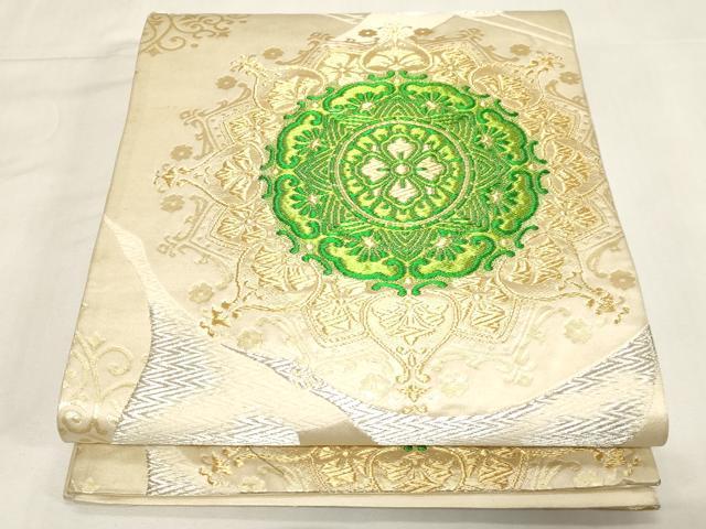 平和屋着物◎六通柄袋帯 正倉院花鳥文 金銀糸 正絹 逸品 CABF6061dy