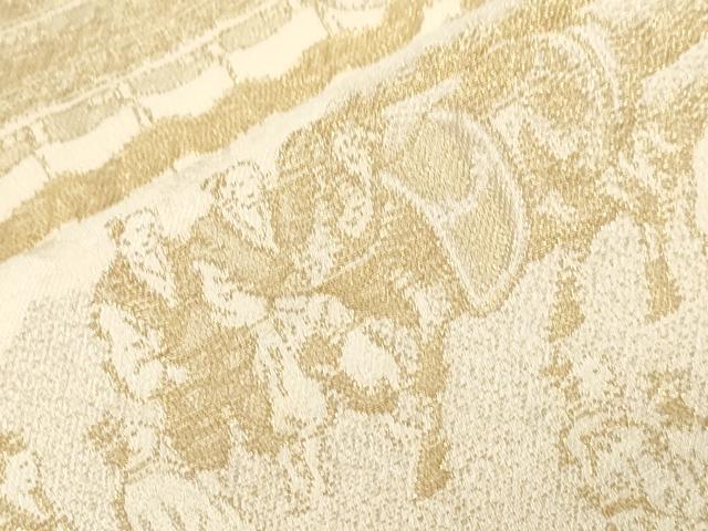 平和屋着物■訪問着 寿光織 人物文 金糸 正絹 逸品 CABF6137dy