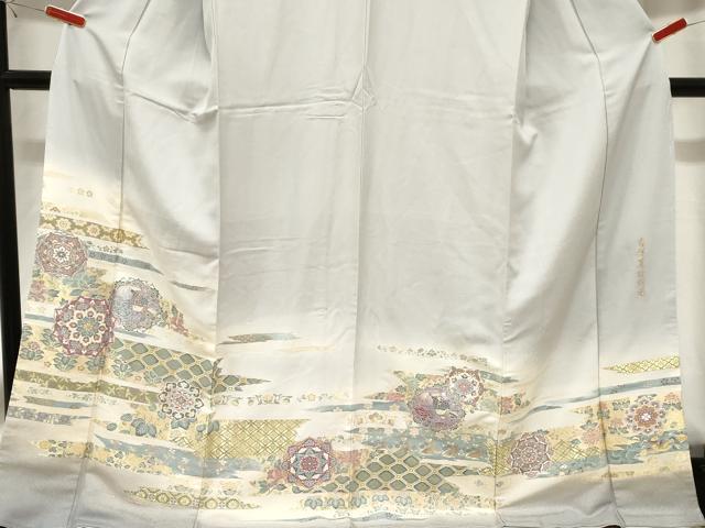 平和屋着物■豪華色留袖 寿光織 吉祥華紋錦図 暈し染め 金糸 ロング丈 正絹 逸品 CABF6140dy