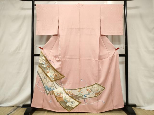 平和屋着物■豪華色留袖 風景文 金彩 正絹 逸品 CABF6143dy