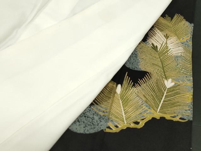 平和屋着物■豪華黒留袖 刺繍 松葉文 金彩 正絹 逸品 CABF6155dy
