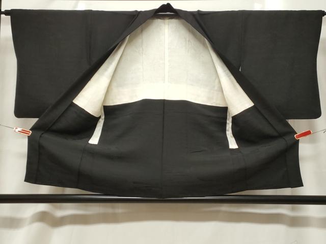 平和屋着物#羽織 流水草木地紋 黒地 正絹 逸品 CABF6165dy