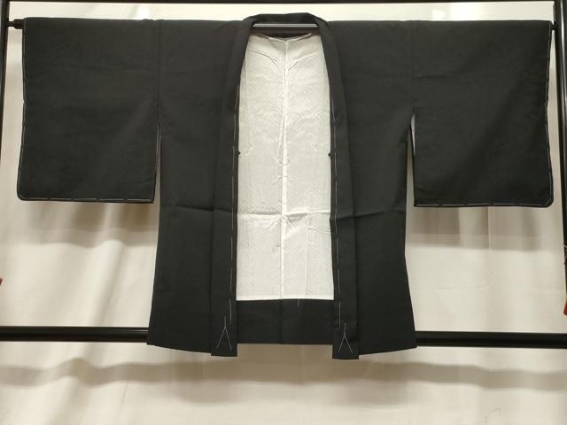 平和屋着物#羽織 刺繍 鼓花文 黒地 金糸 洗える着物 CABF6183dy