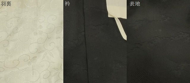 平和屋着物#羽織 霞地紋 黒地 正絹 逸品 CABF6202dy
