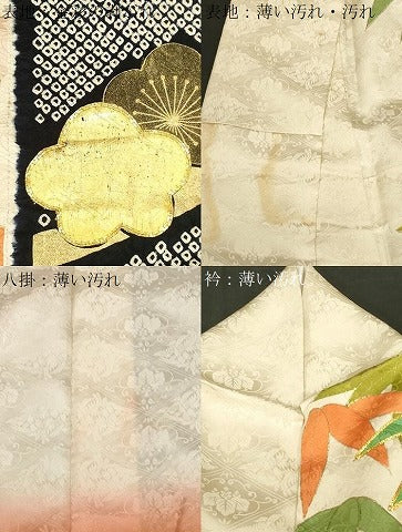 平和屋着物■豪華振袖 駒刺繍 絞り 枝梅文 金彩 正絹 逸品 CABF6212dy