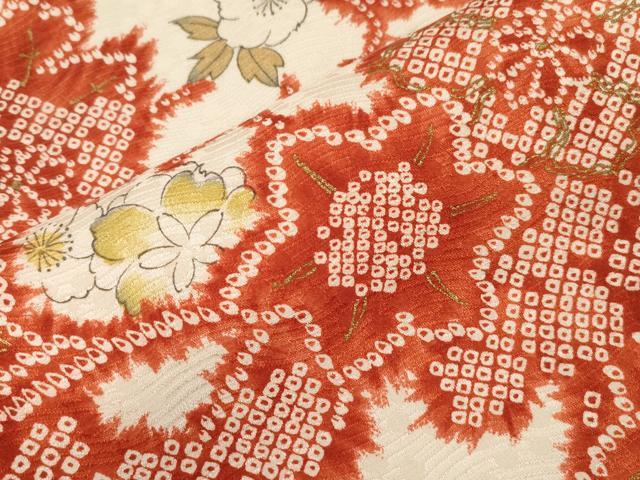 平和屋着物▽上質な小紋　単衣　手描き　草花文　正絹　逸品　AAAW1546fy 平和屋着物▽上質な小紋 単衣 手描き 草花文 正絹 逸品 AAAW1546fy