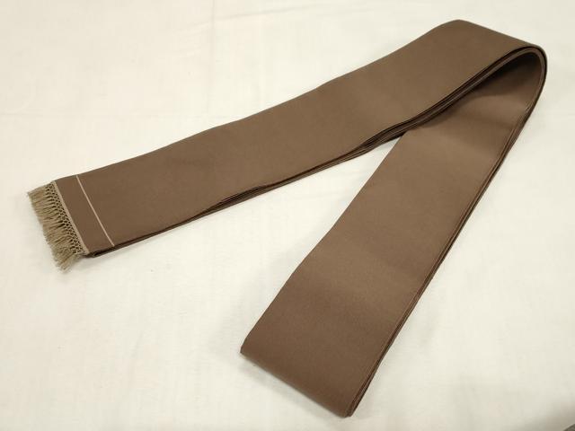 平和屋着物●男性 爪掻き本綴れ 角帯 樺茶色 正絹 逸品 CABF6259dy