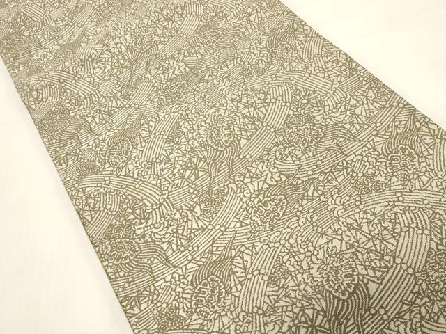 平和屋着物●木村正明 全通柄袋帯 彫刻絵図 松竹梅に亀 銀通し地 正絹 逸品 CABF6304dy